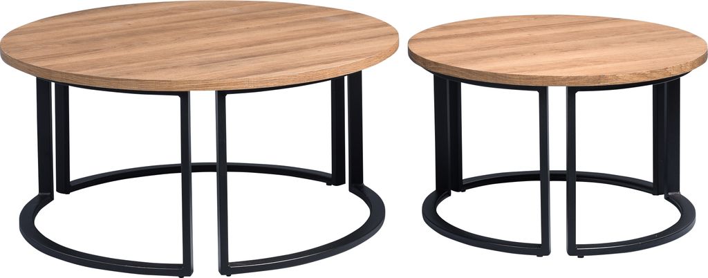 Couchtisch Satztisch 2er Set DAGO cm Nachbildung Eiche Produktbild 