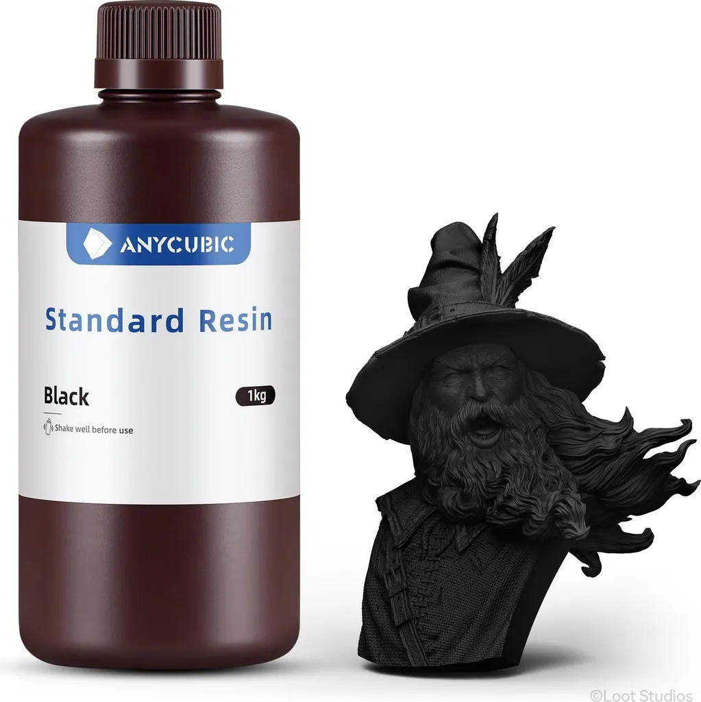 Résine Noire pour Figurines et Prototypes 3D Standard UV 1kg