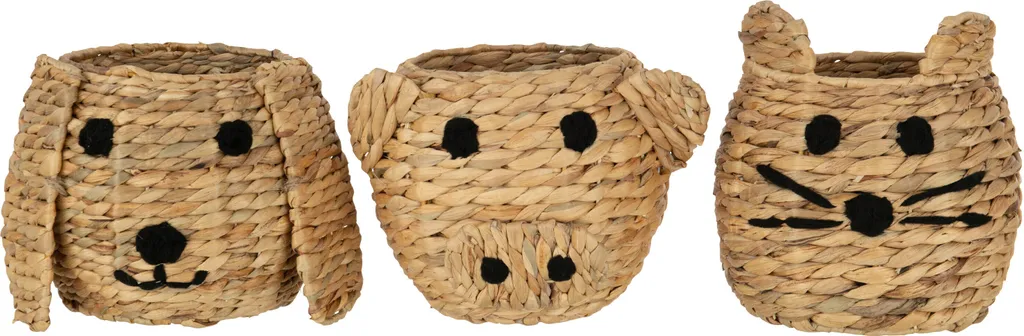 Couchage Chat et Chien en Fibre Naturelle Jacinthe d'eau - Pack de 3 J-Line