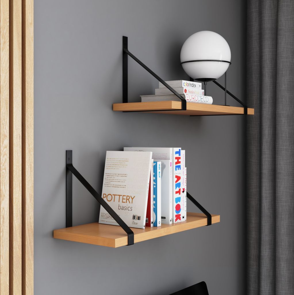 AKKE Bavaria Buche Hängeregal GINO modern LOFT-style LxB: 80x20 cm