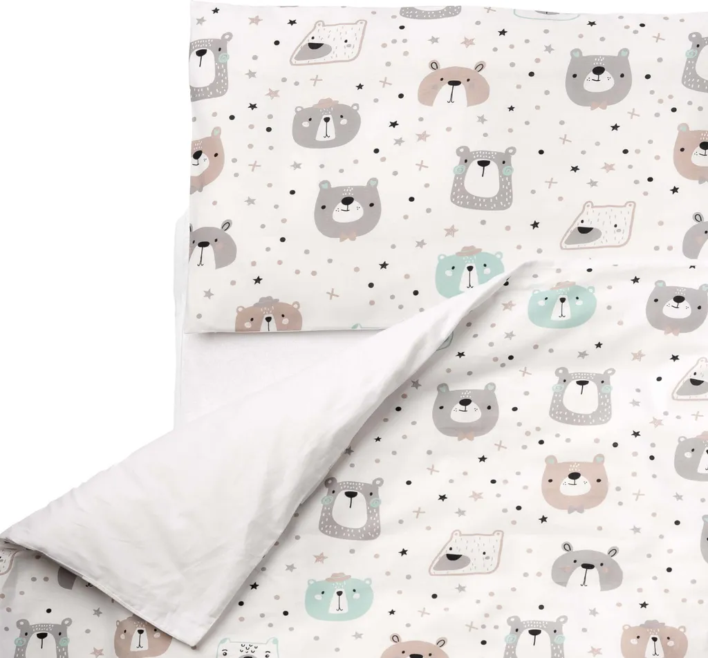 Parure de lit bébé 100x135 en coton naturel FlyIdeas pour lit et couffin