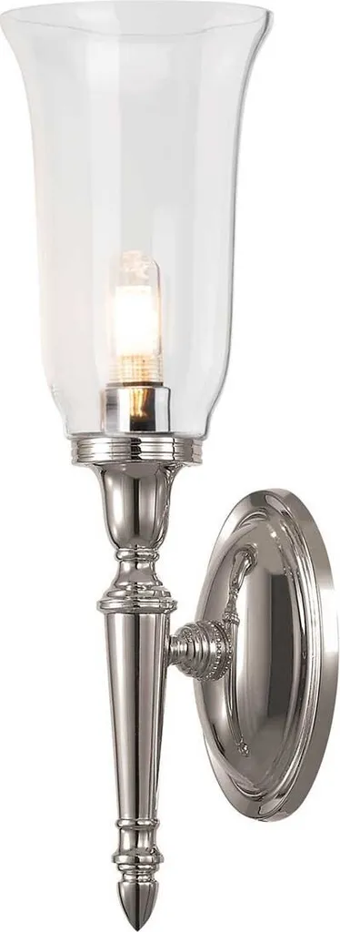 Applique Dryden Elstead 41cm IP44 nickel poli avec diffuseur verre