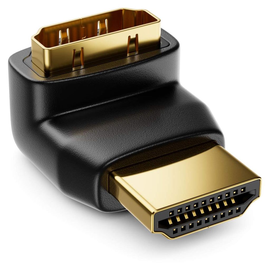 deleyCON HDMI 90° Winkeladapter Typ A Buchse Stecker 4K HDR Produktbild 