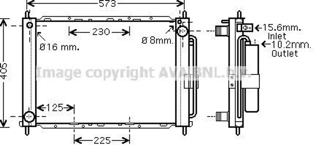 Refroidisseur d'air de suralimentation pour Audi A2 8Z - Modèle AI4192