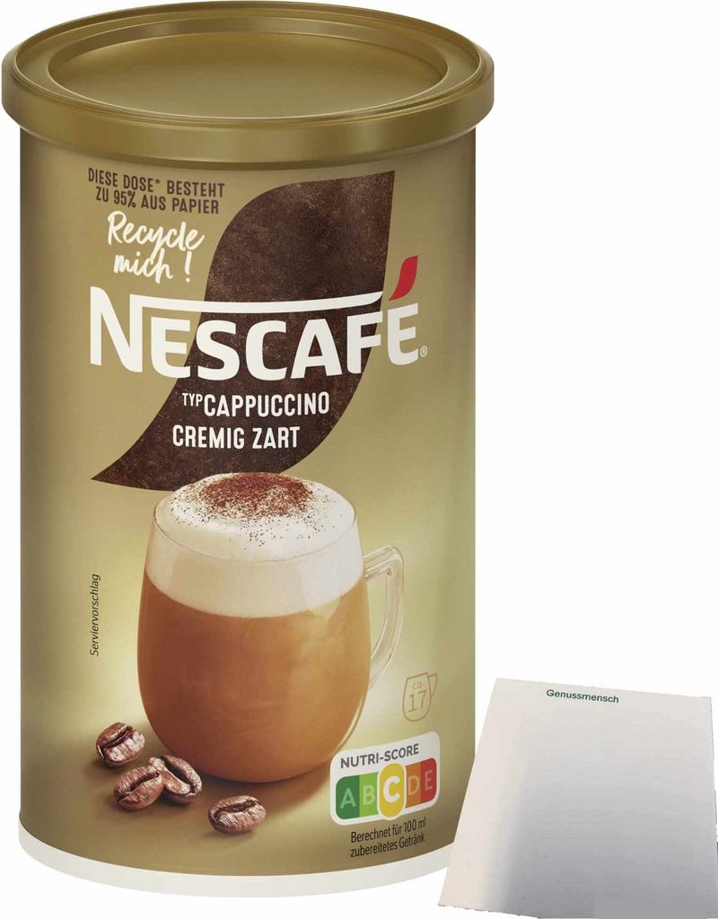 Nescafe Gold Typ Cappuccino Cremig Zart löslicher Bohnenkaffee (250g Dose) + usy Block