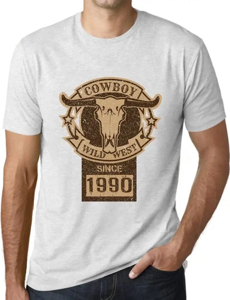 Herren Grafik T-Shirt Wildwest-Cowboy seit 1990 – Wild West Cowboy Since 1990 – Geschenk 34. Geburtstag Jahrestag 34 Jahre Jubiläum 34 Jährig...