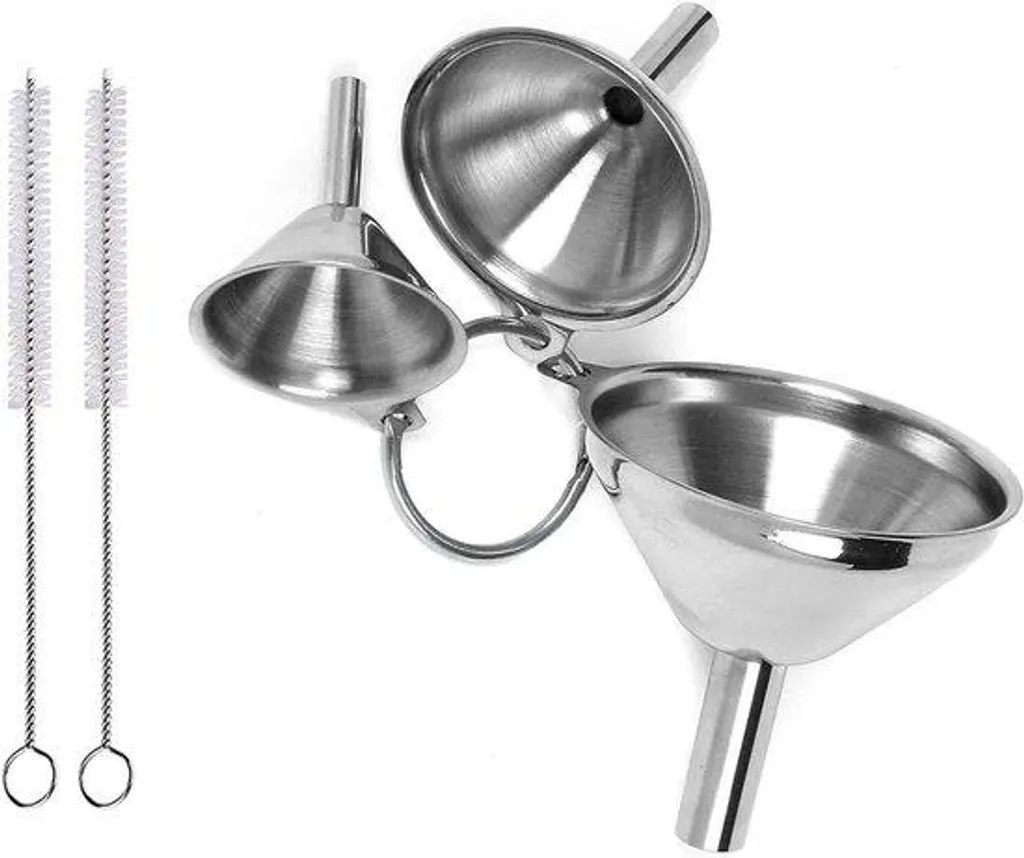Entonnoir de cuisine en inox lot de 3 pièces robuste et brosse pratique