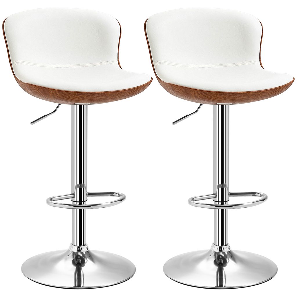 HOMCOM 2er-Set Barhocker, Bistrohocker mit Fußstütze, Produktbild 
