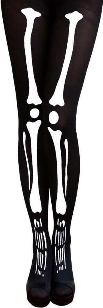 Oblique Unique Skelett Strumpfhose Knochen Halloween Kostüm Produktbild 