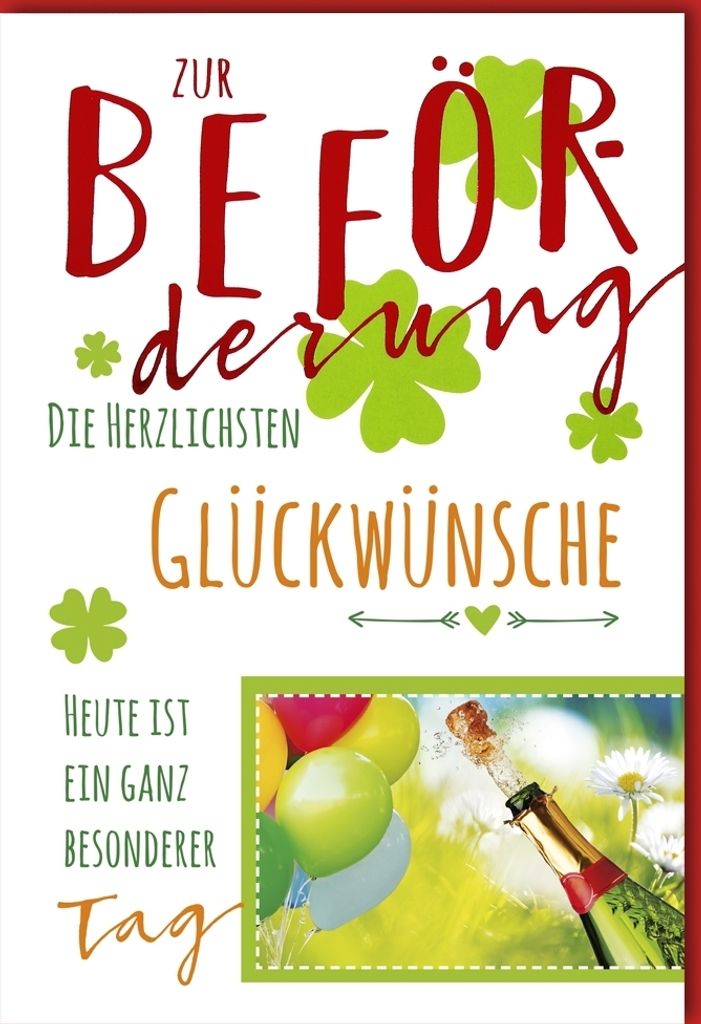 A - Zur Beförderung - Glückwunschkarte im Format 11,5 x 17cm mit Brief