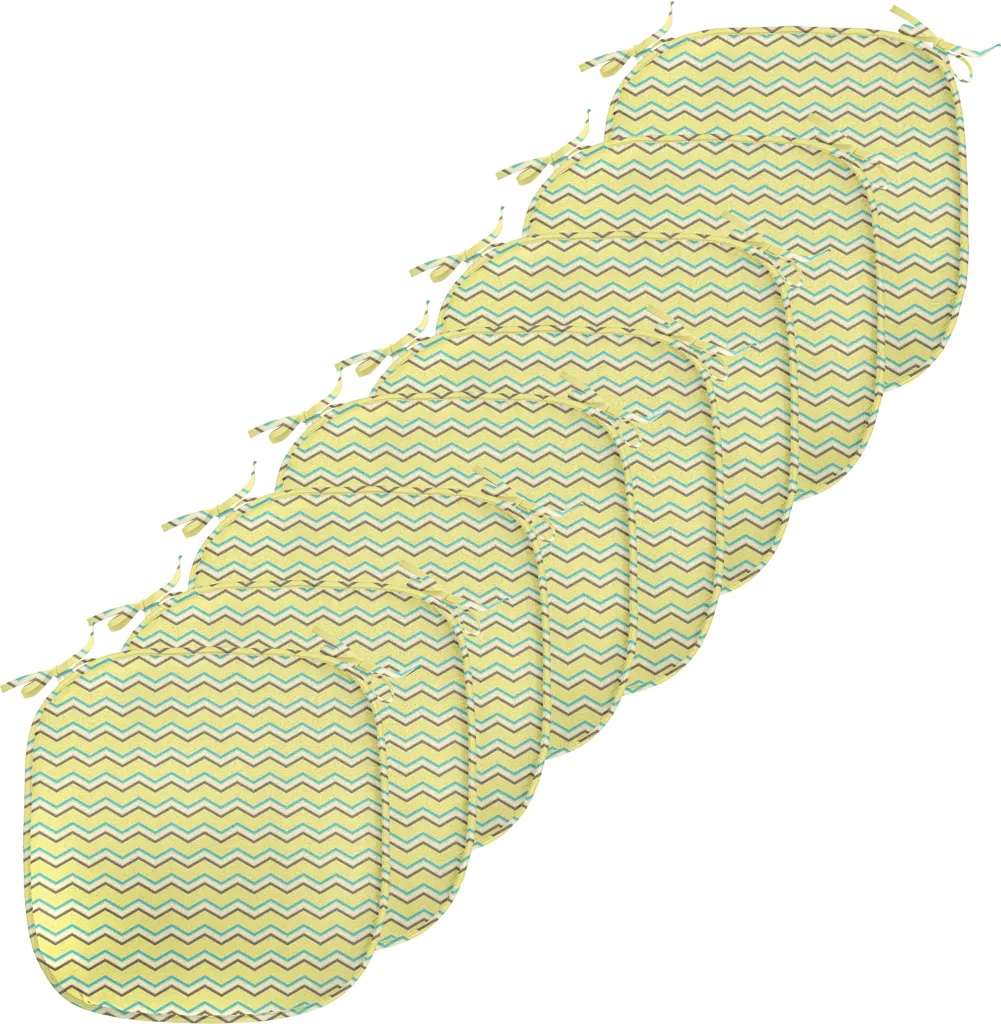 Assise de chaise antidérapante et lavable 40x40cm lot de 8 zigzag