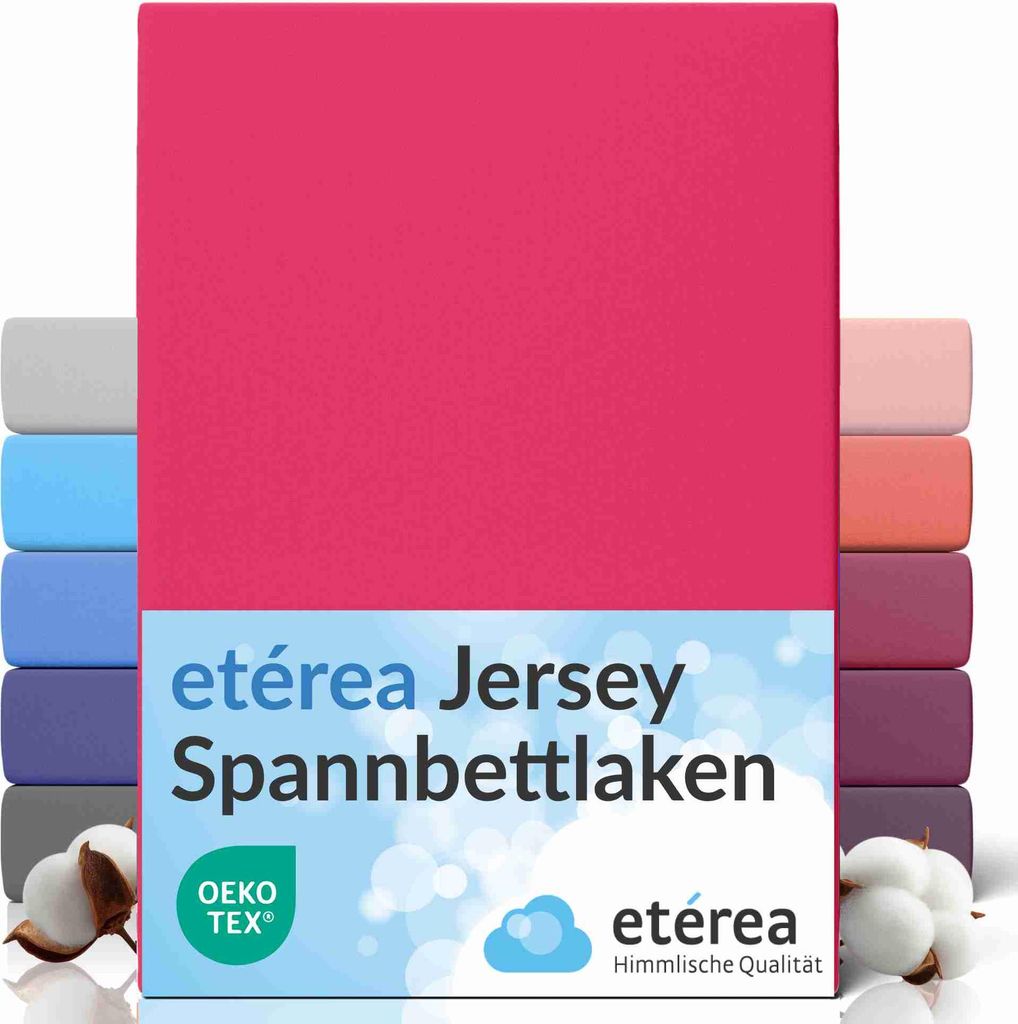 Jersey Spannbettlaken 140x200 - 160x200 cm, 100% Baumwolle Bettlaken, Pink