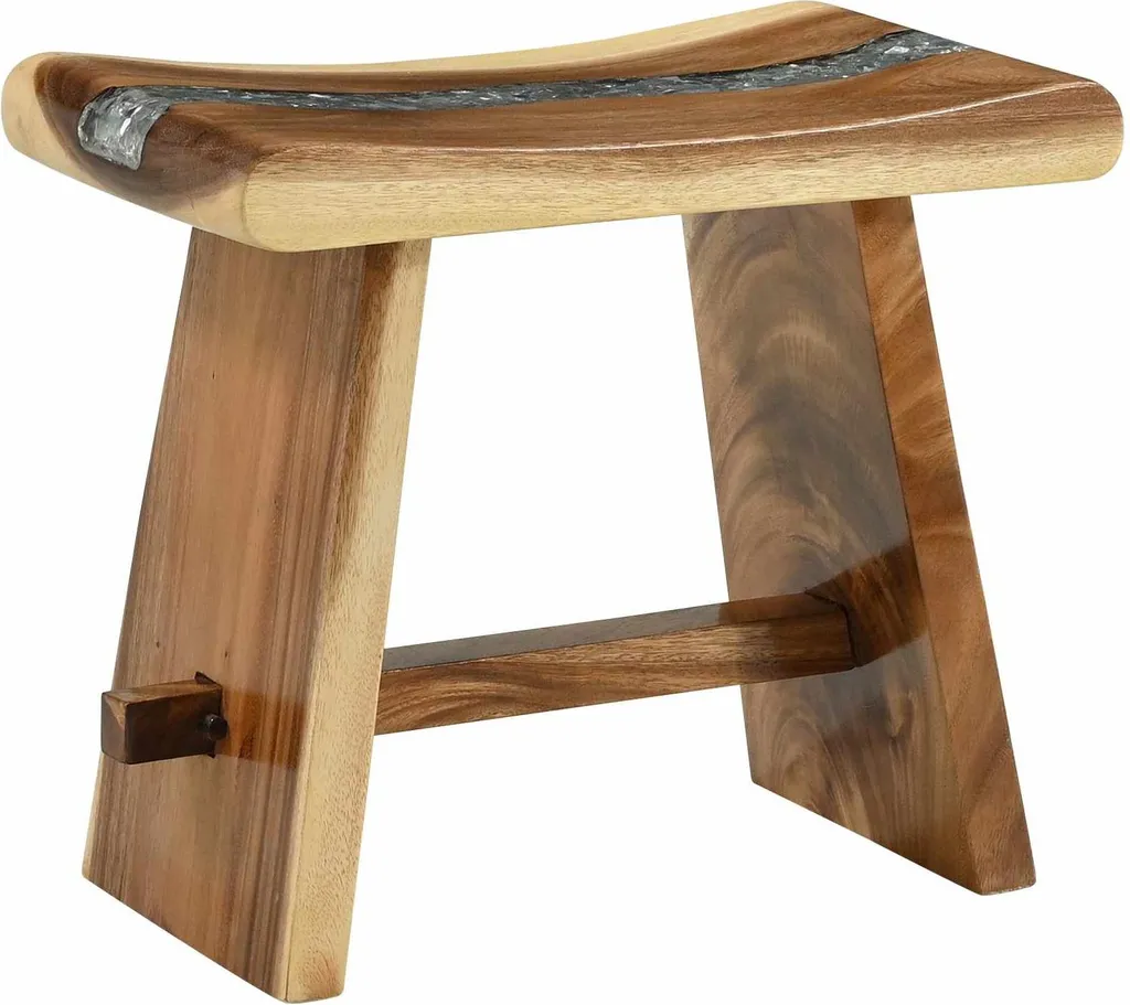 Tabouret de douche antidérapant en bois massif - Finies les glissades