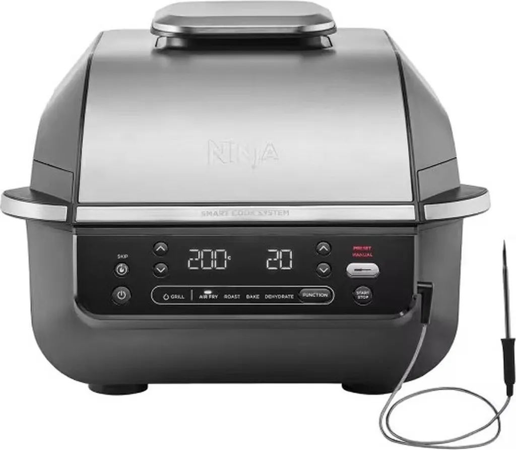 Barbecue Électrique Ninja AG351EU avec Grill et Friteuse sans Huile