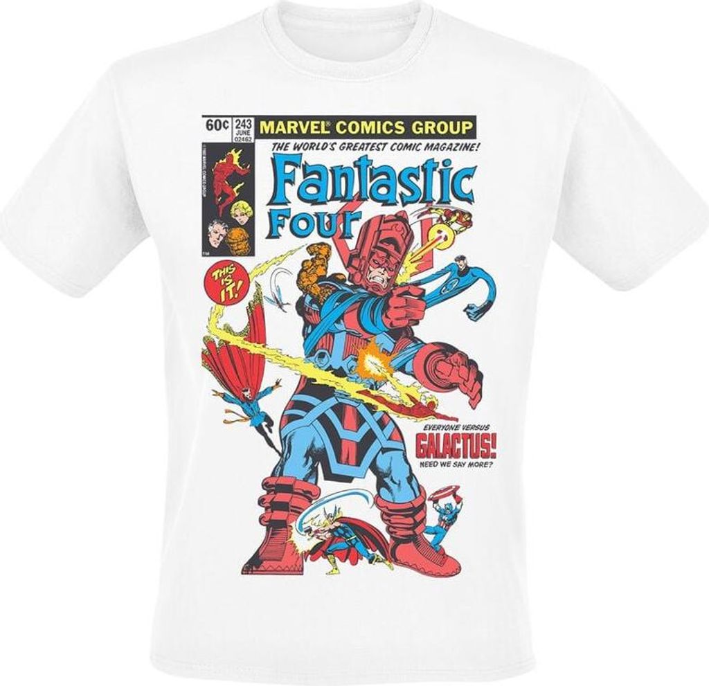Fantastic Four T-Shirt Herren First Comic Cover weiß M