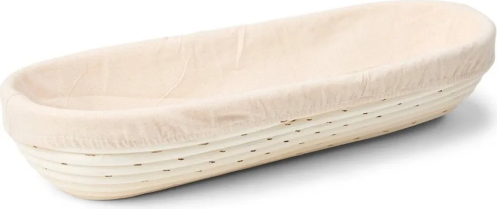 Banneton Ovale en Osier Naturel pour Levée du Pain Patisse avec Housse