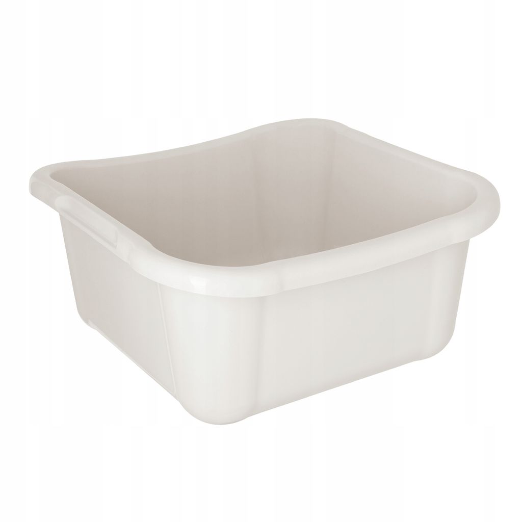 A white plastic basin is shown against a white background.
