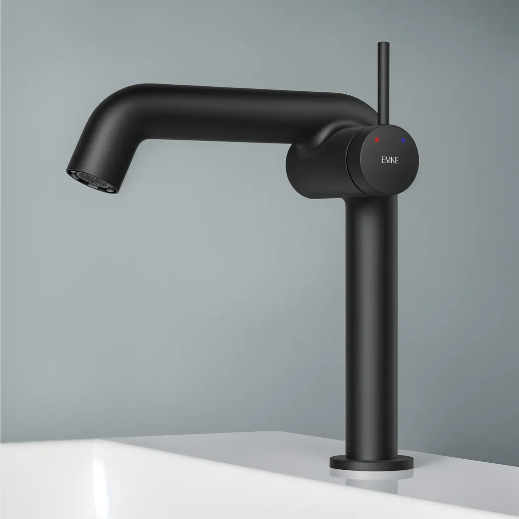 Rubinetto per bagno nero, miscelatore per lavabo in ottone - acqua calda e fredda per bagno, WC o bagno per gli ospiti | Leroy Merlin