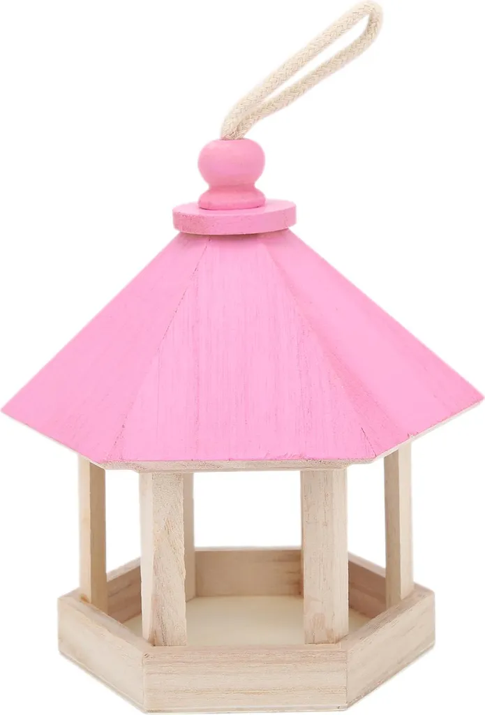 Birdhouse Magica in Legno Rosa | Mangiatoia Incantata per Uccelli