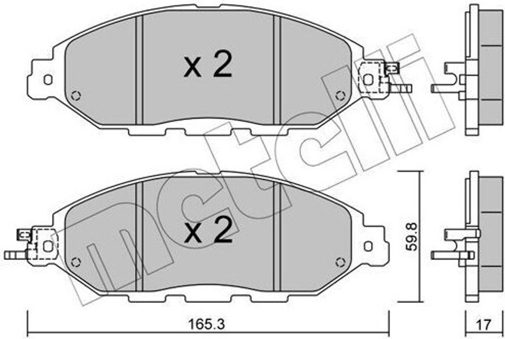METELLI Bremsbeläge Satz Vorne Bremsklötze für NISSAN Pathfinder III (R51) 22-1045-0