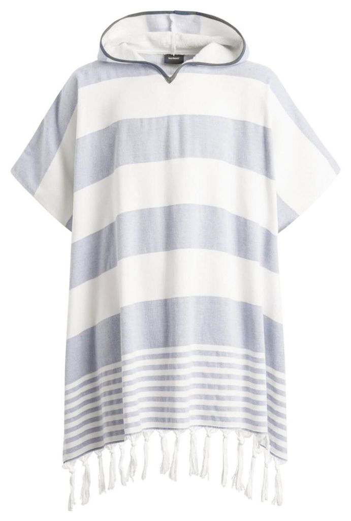 Sea Ranch Damen Beach-Poncho mit Kapuze - Badeponcho Surf-Handtuch Umziehhilfe Baumwolle in Light Blue
