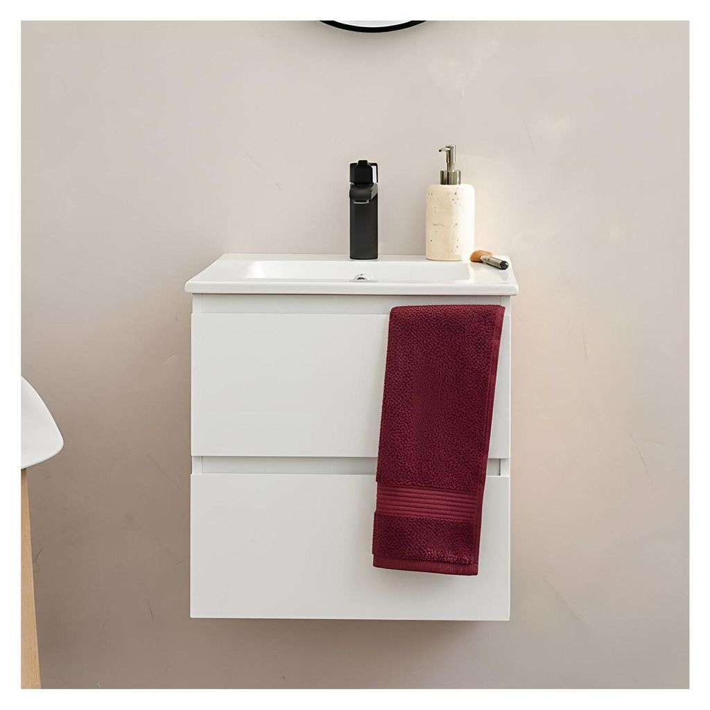 Waschtisch 45cm und schwarze Armatur SORRENTO