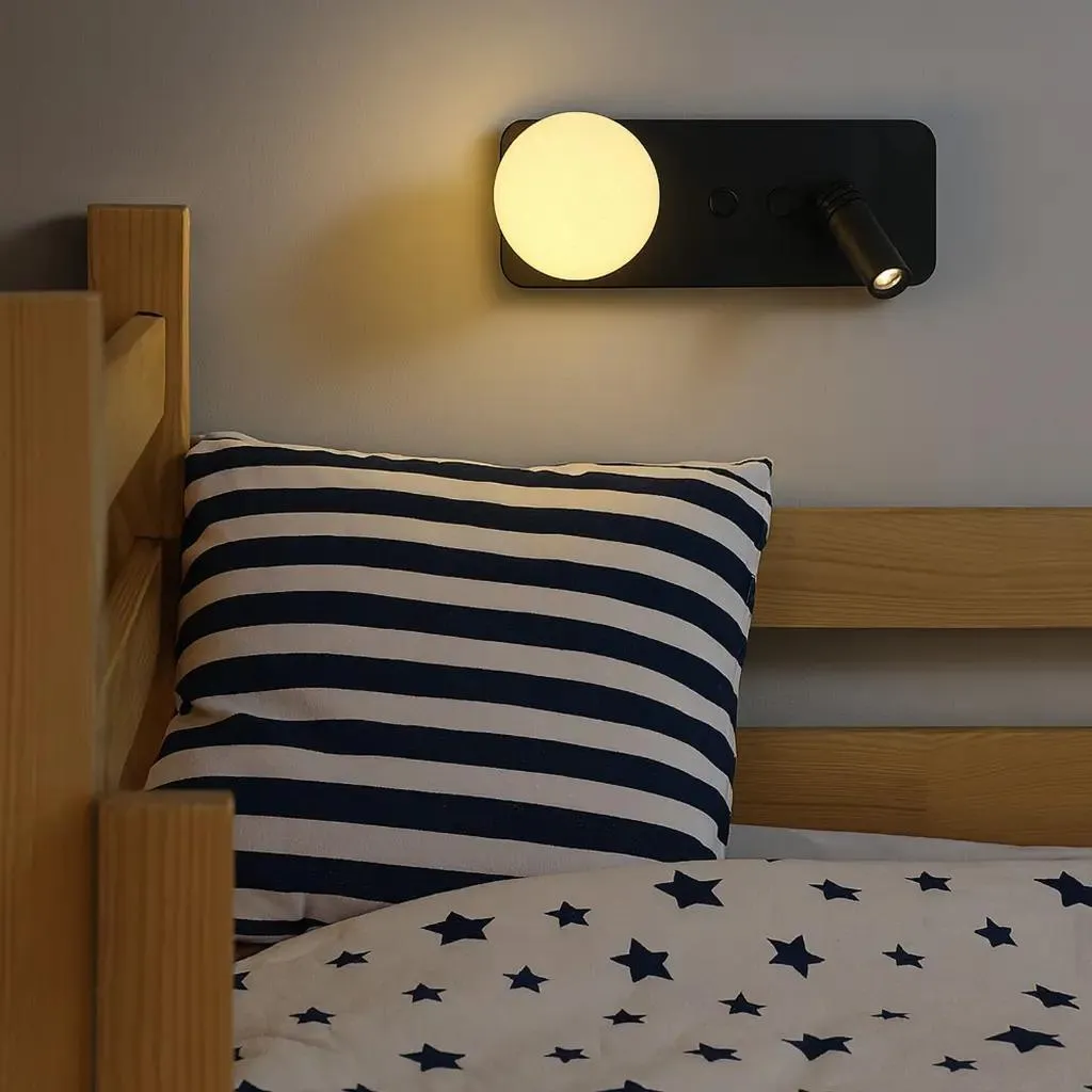 Applique LED 3W orientable PASSAU avec diffuseur boule cristal luxe