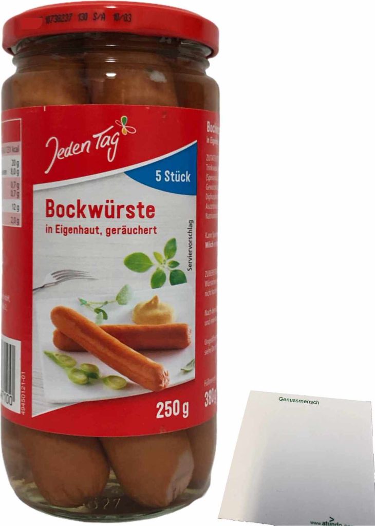 Jeden Tag Bockwürste in Eigenhaut schmackhaft geräuchert Produktbild 