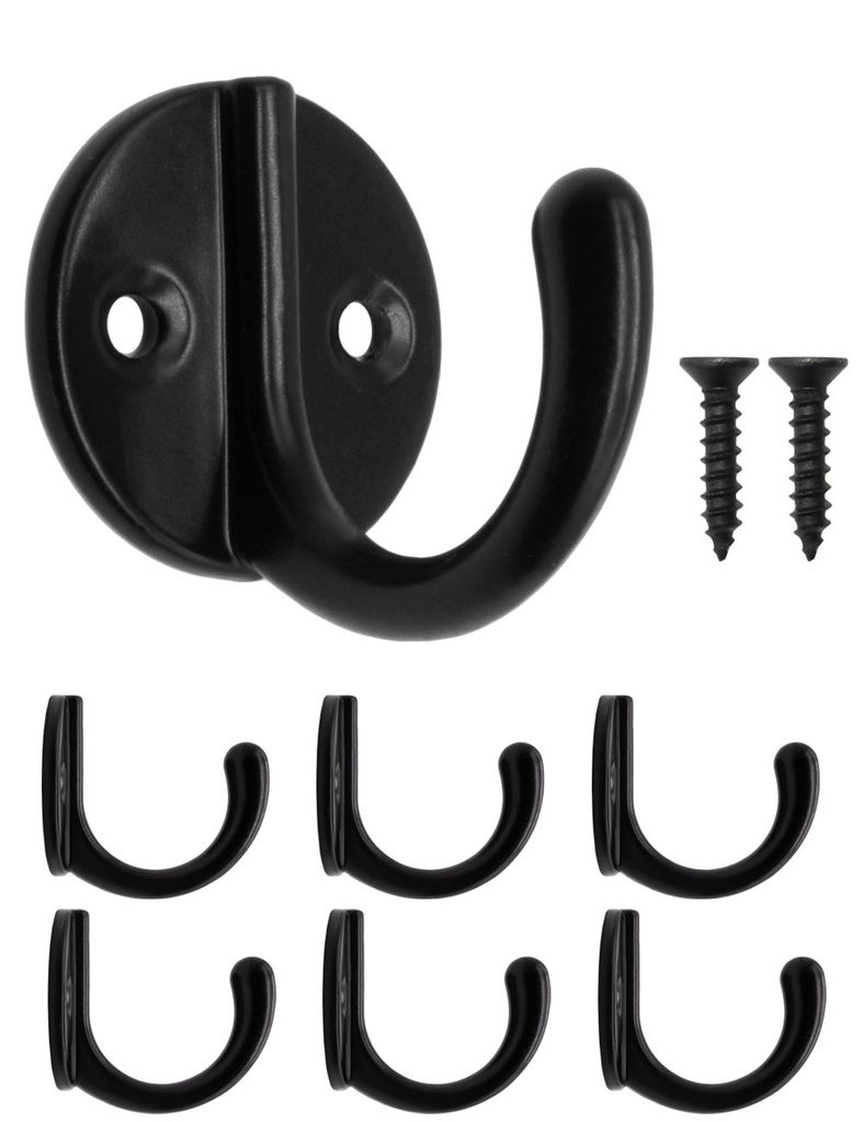 'FUXXER - Garderoben-Haken, Handtuch-Haken, Kleider-Haken, Eisen-Haken, Wand-Haken, schwarz'