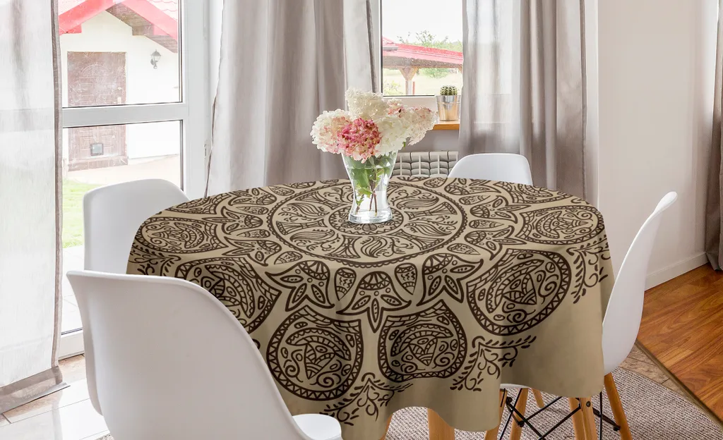 Tovaglia Rotonda 150 cm Lavabile | ABAKUHAUS Mandala Antimacchia
