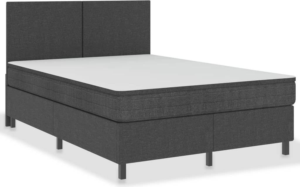 Boxspring-Bettgestell Grau Stoff 140x200 cm