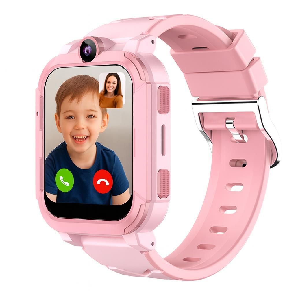 4G Kinder Smartwatch Y86 Rosa mit SIM Karte, GPS + WiFi + Produktbild 