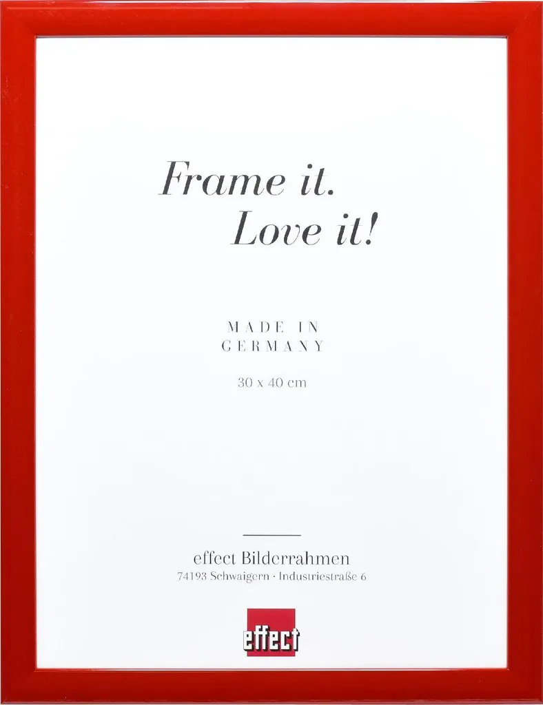 Cornice in Legno 30x30 Rosso Lucido - Profil 43 con Vetro Artistico