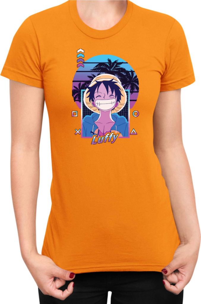 Damen T-Shirt Manga Japan Anime Comics Animation One Manga Piece Anime 0022, Lady XL / Orange