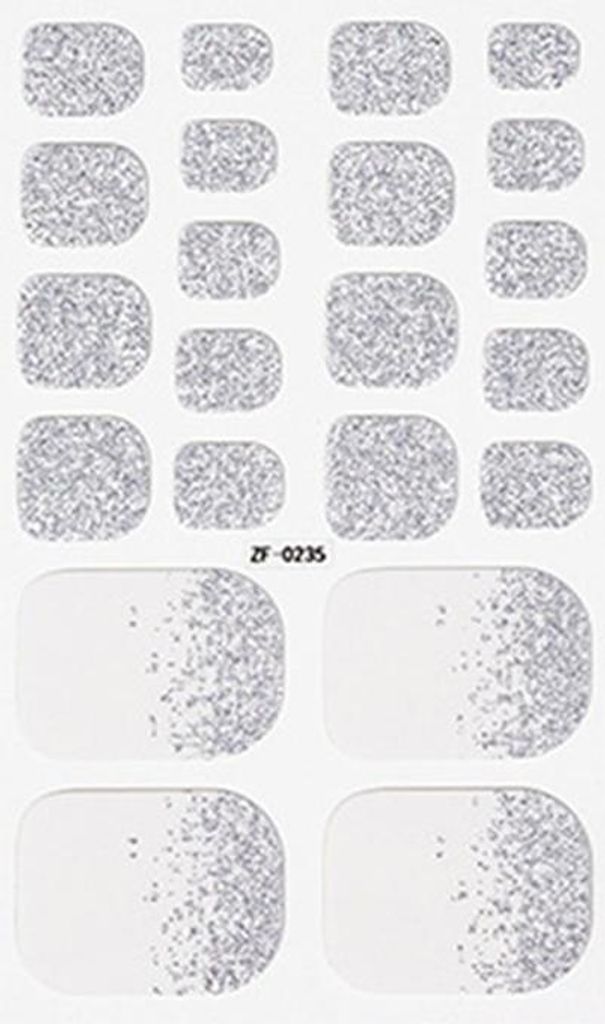 INF 10 Blatt Zehennagel Aufkleber Nagellack Streifen mit Nagelfeile Weiß