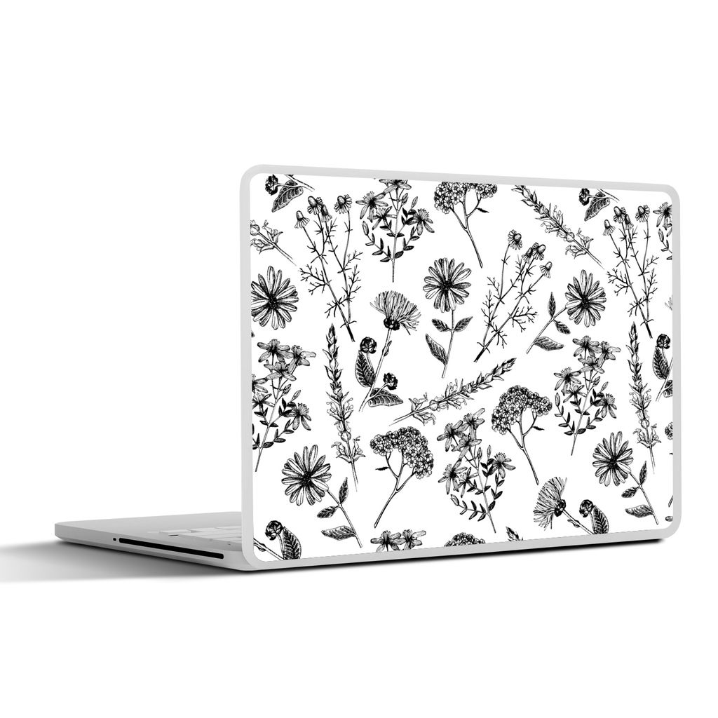 MuchoWow Laptop Aufkleber Sticker Cover Blumen - Kräuter - Muster 30x22 cm - Laptop-Sticker