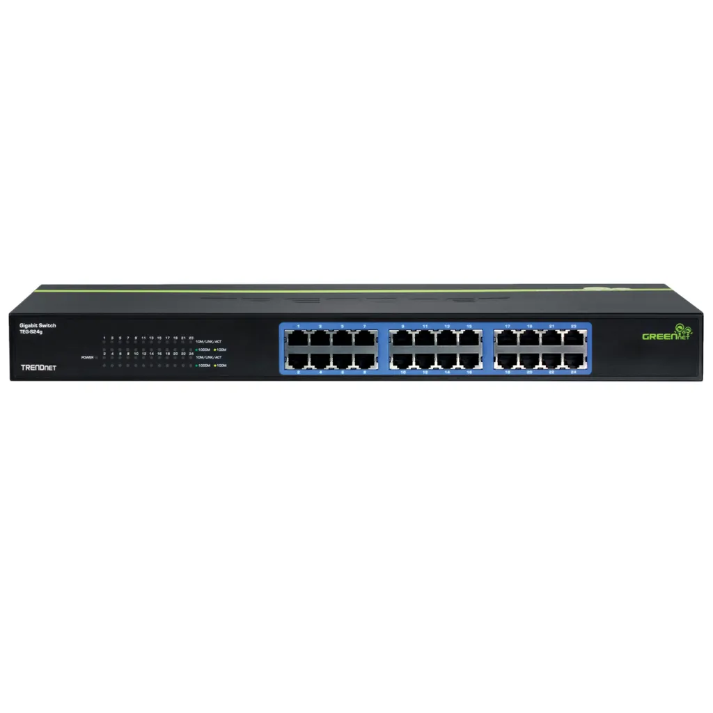 Switch Réseau 24 Ports Gigabit Rackable 19" pour Infrastructure Métal