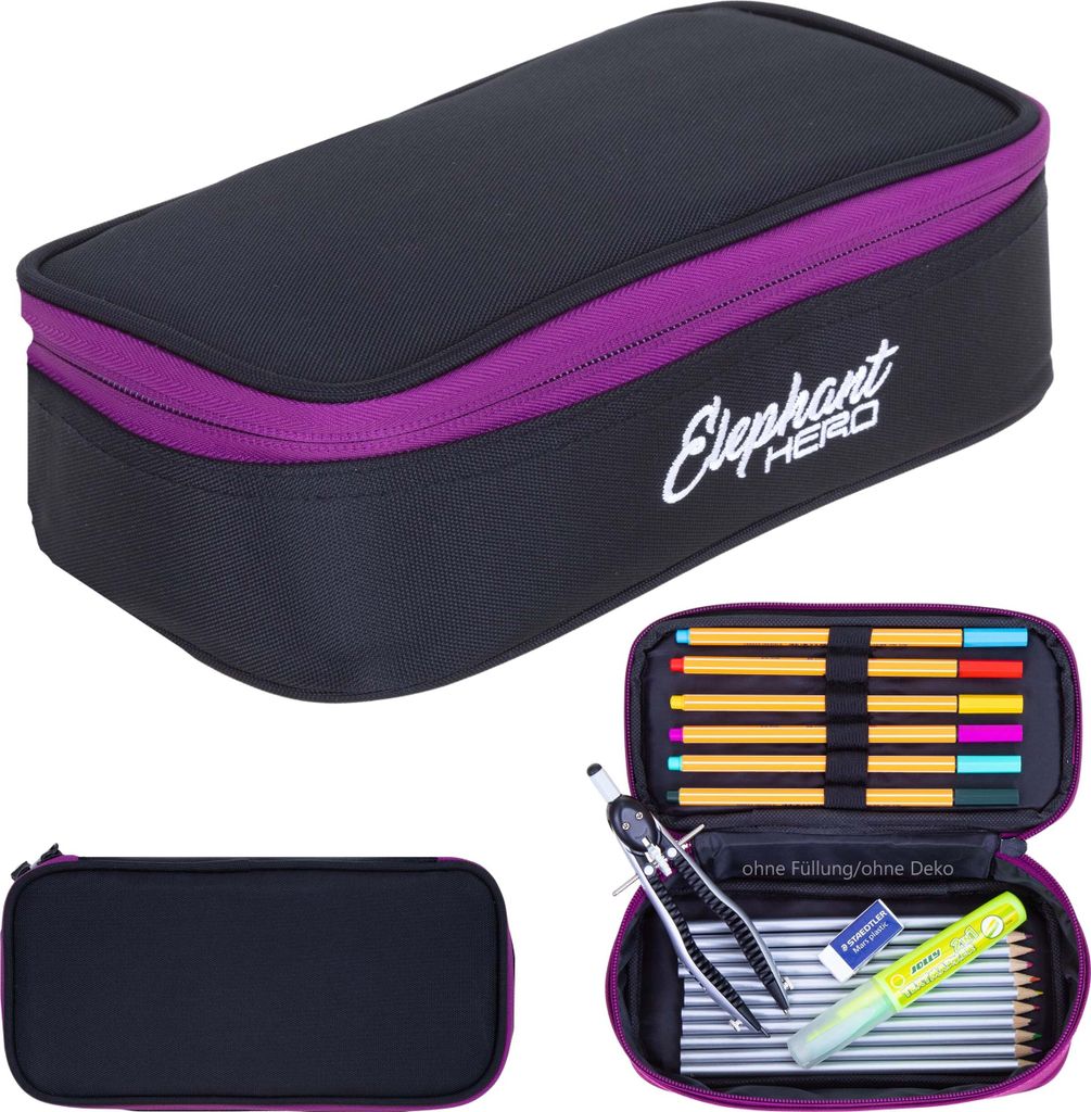 Mäppchen Box Elephant Hero Signature Federmäppchen Federtasche Pennal Schülermäppchen Stiftemäppchen Stiftebox Stifteetui pencil case Mädchen...