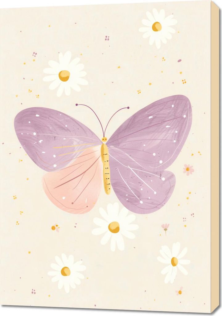 Bild 70x100cm Muster für Kinder, Mädchen fürs Zimmer - Schmetterling
