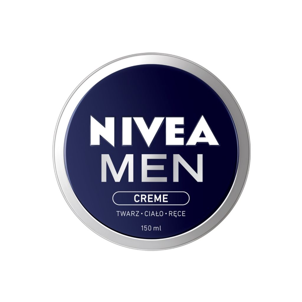 A circular Nivea Men product label against a white background.