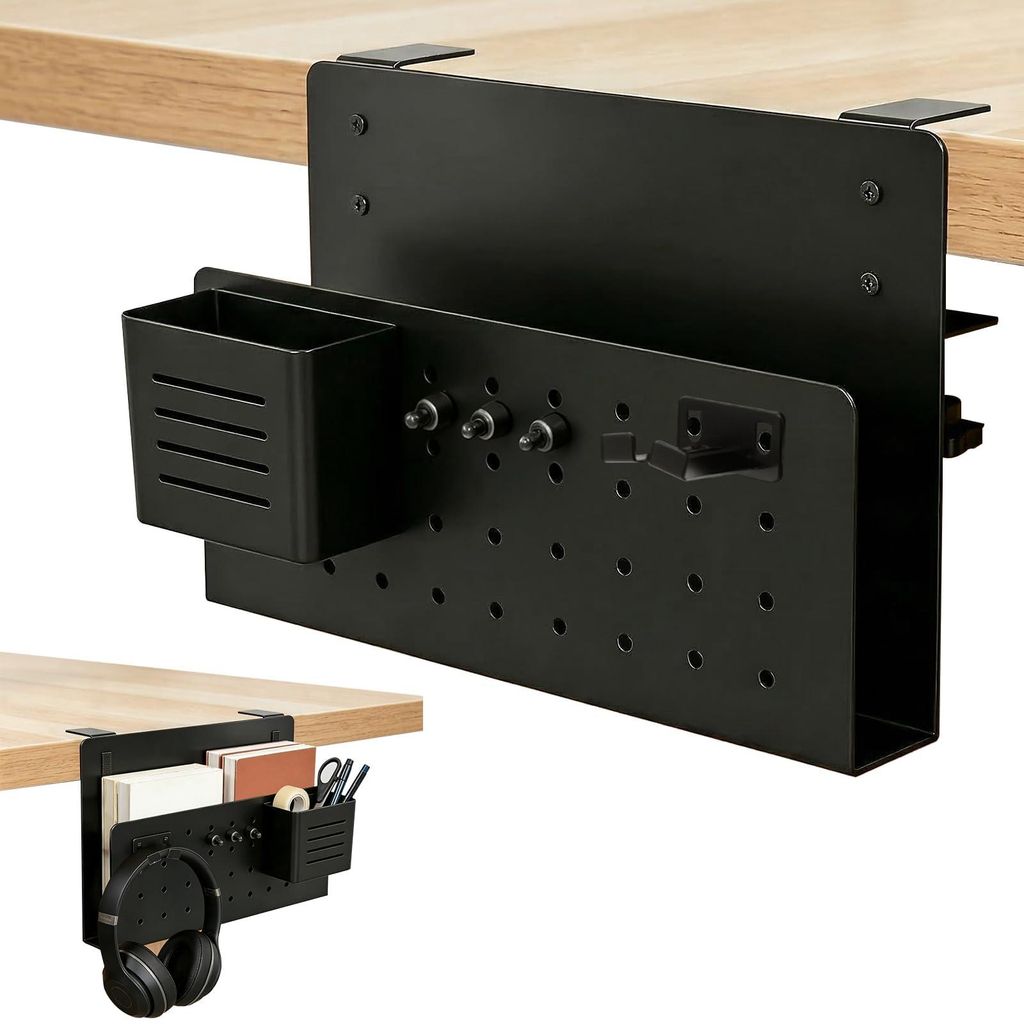 Schreibtischablage neben dem Schreibtisch, Laptop-Halterung unter dem Schreibtisch, hängender Schreibtisch-Organizer (kein Bohren erforderlich), m...