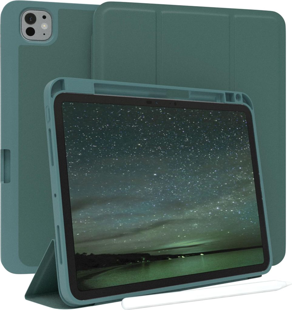 EAZY CASE Smartcase mit Stifthalter für Apple iPad Pro 11 (2025) Hülle mit Stifthalterung, Tablet Cover aufstellbar 11 Zoll in Grün
