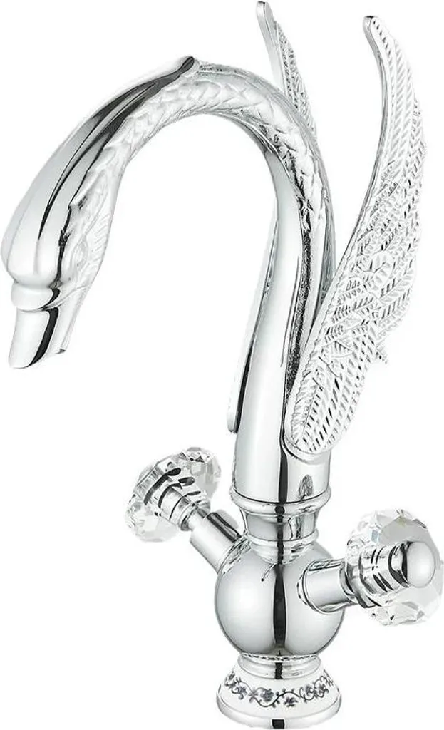 Rubinetto per lavabo, doppio manico, montaggio a filo, cromato