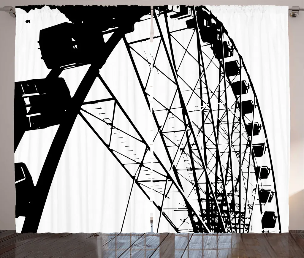 Paire de Rideaux Occultants Grande Roue pour Chambre - Design Industriel