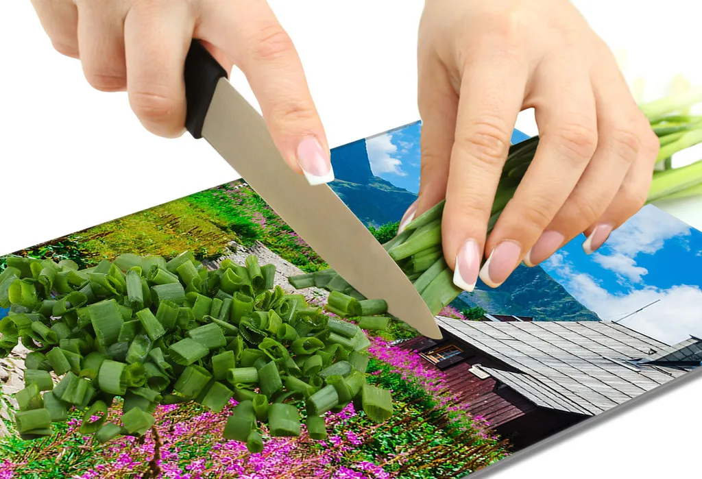 Vetro Protettivo 30x52 Paesaggio Villaggio per Piani Induzione - 8