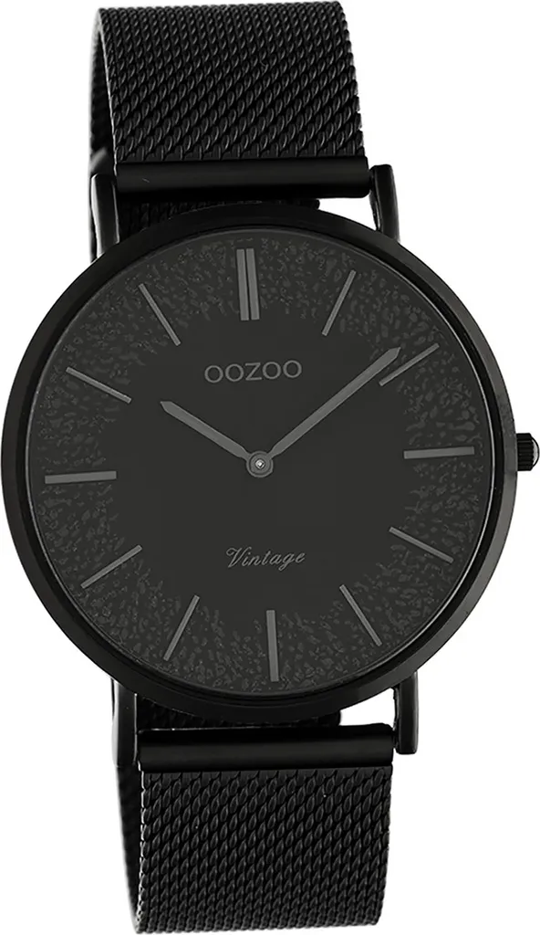 Montre Oozoo Vintage Noire en Acier Inoxydable : Style Rétro D2UOC20144