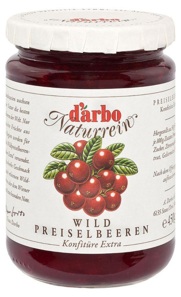 Confiture d'airelles sauvages Darbo Extra pure 450g Image du produit 