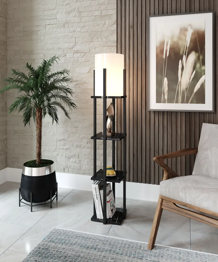 Lampadaire Stable Noir Nora 135 cm en MDF - Solution Éclairage Petit Espace