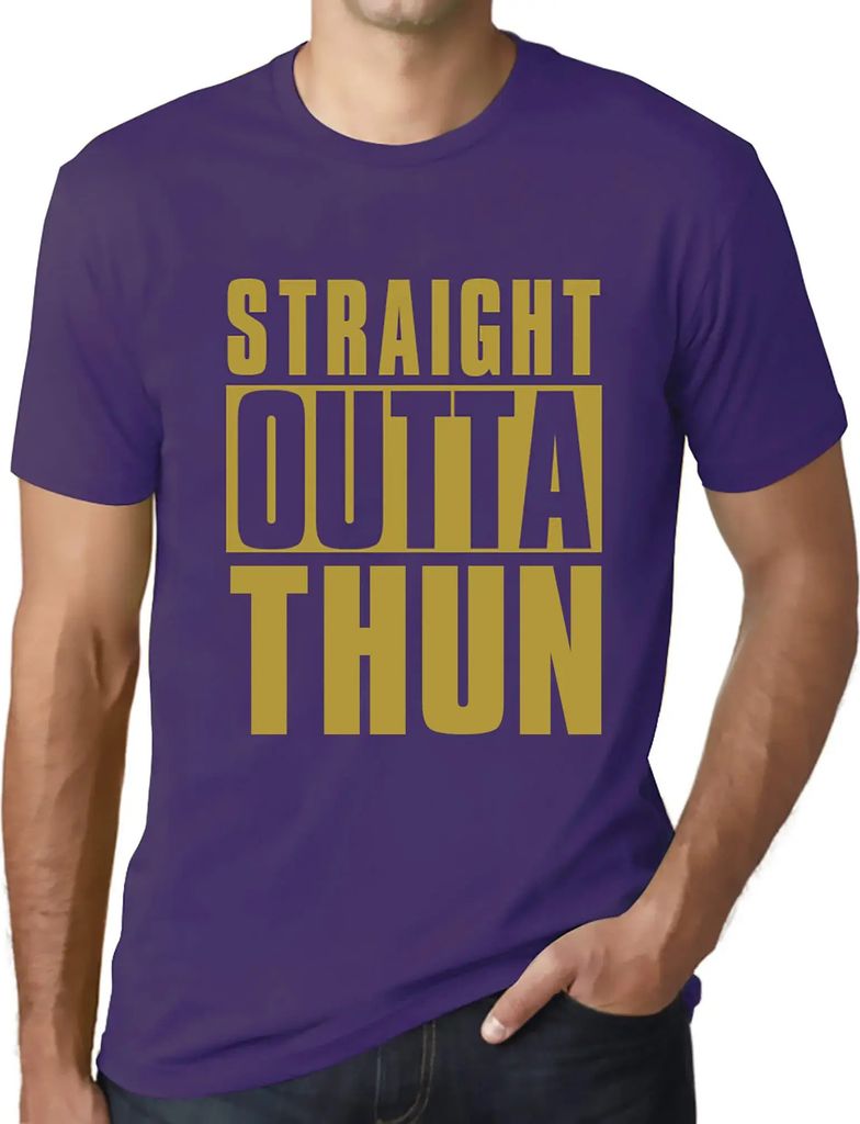 Herren Grafik T-Shirt Direkt aus dem Thun – Straight Outta Thun – Öko-Verantwortlich Vintage Jahrgang Kurzarm Lustige Druck Geburtstag Geschen...