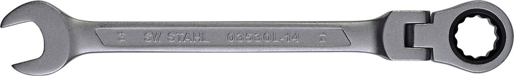 SW-Stahl 03530L-14 Gabelringratschenschlüssel, 14 mm, mit Gelenk